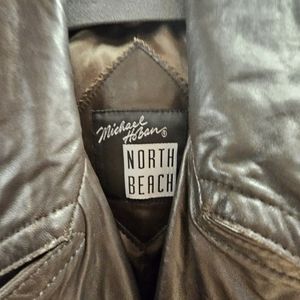 Vintage 3/4 length SOFT glove leather coffee brown coat